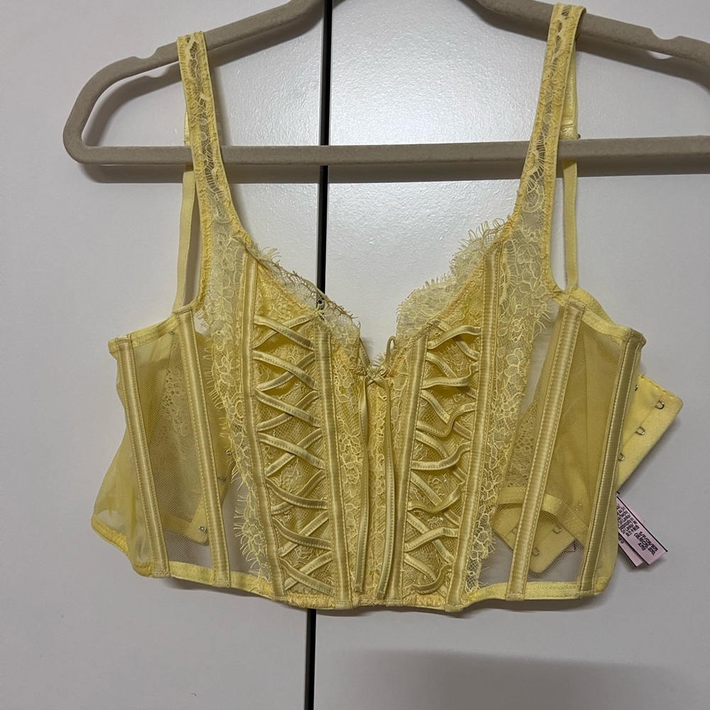 Victoria's Secret Yellow Lace Bustier